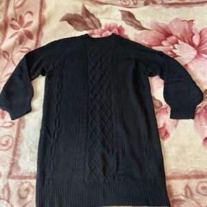 Black Cable Knit Sweater Dress